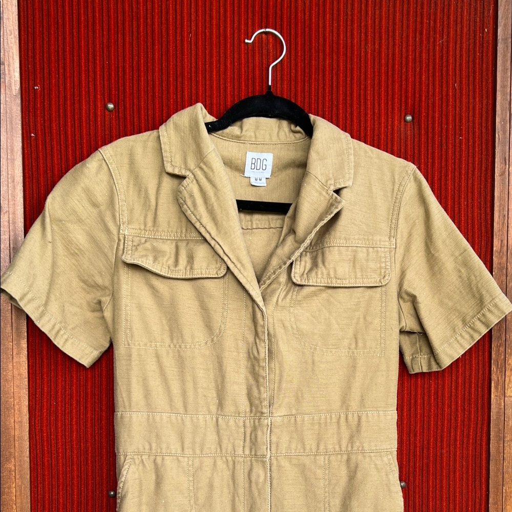 BDG Khaki Short Sleeve Jumpsuit